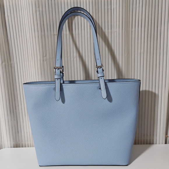 New MICHAEL KORS Jet Set Medium Double Pocket Tote Bag Light Sky Blue $358 - Picture 2 of 4